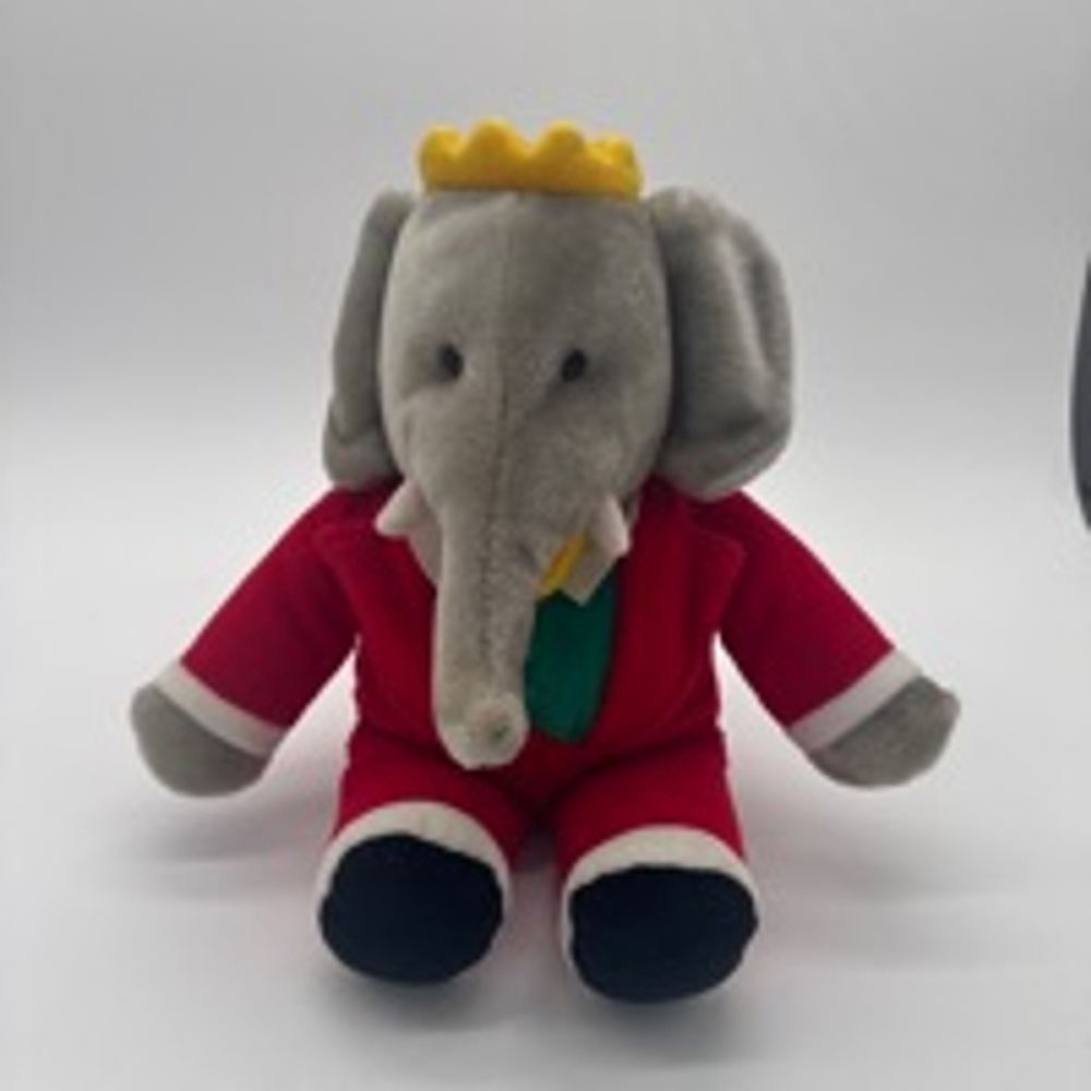 Vintage 1988 Gund BABAR King Elephant Plush 15”